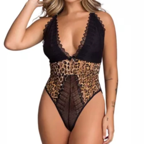 Sexy Black & Leopard Teddy - Picture 5 of 7